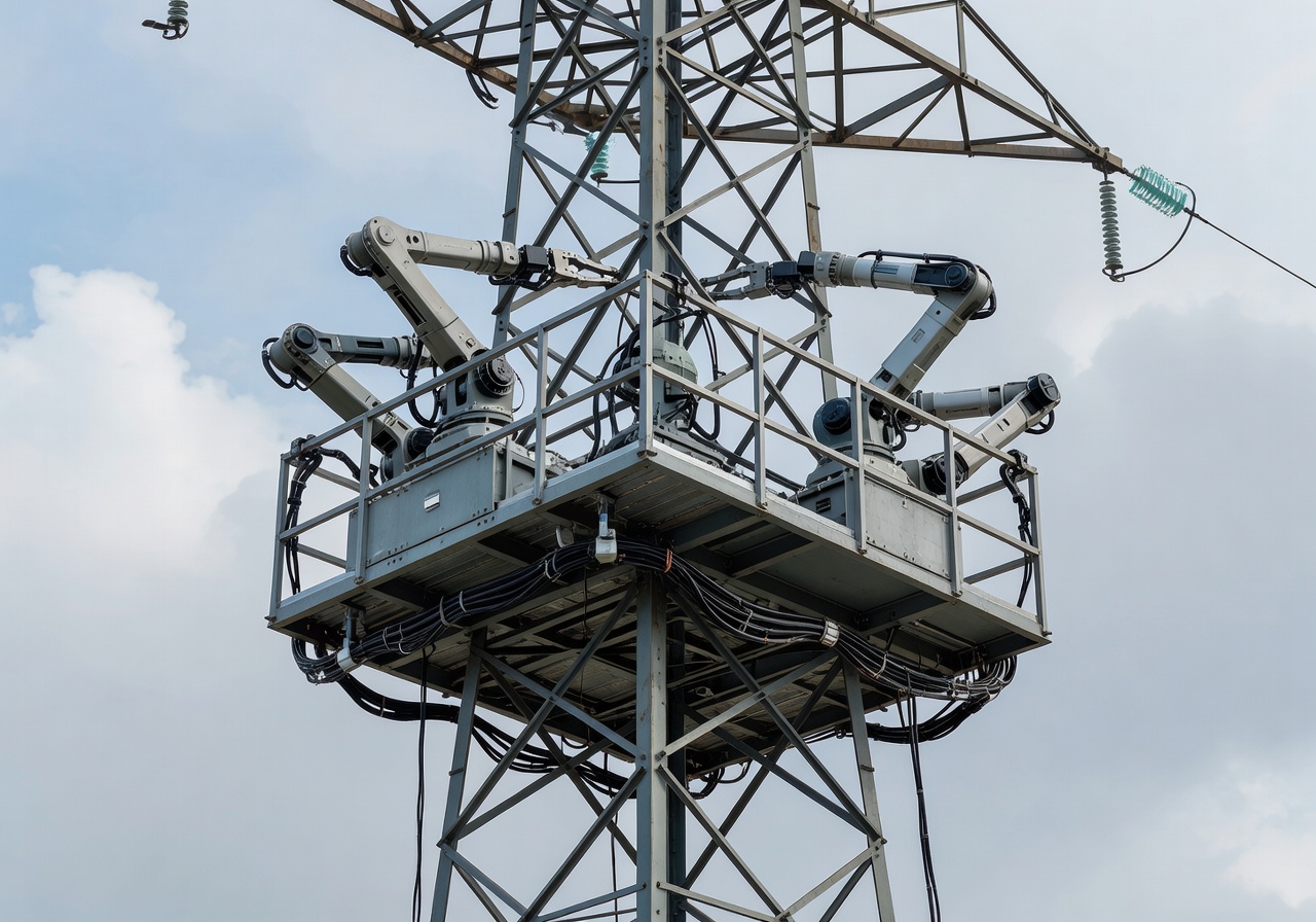 Aerones robotic platform tower climbing system