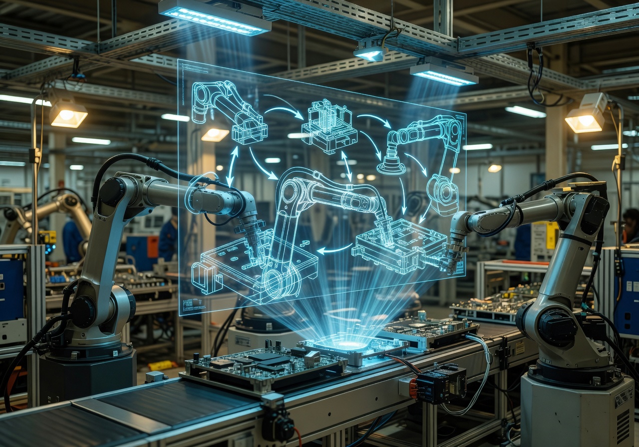 Lightguide AR projection smart factory industrial guidance system